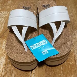 Reef White Cork Sole Sandals